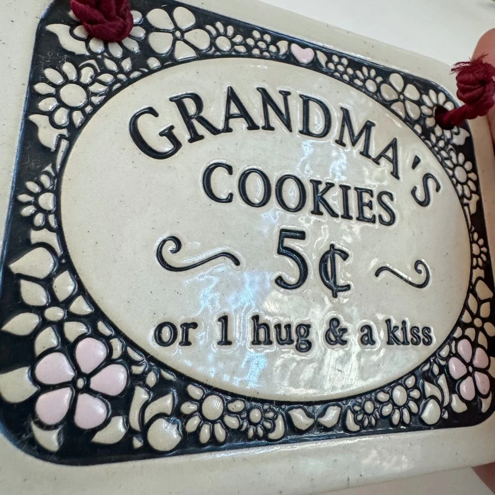 Trinity Pottery Handcrafted Ceramic Plaque Grandmas Cookies Wall Decor USA Made